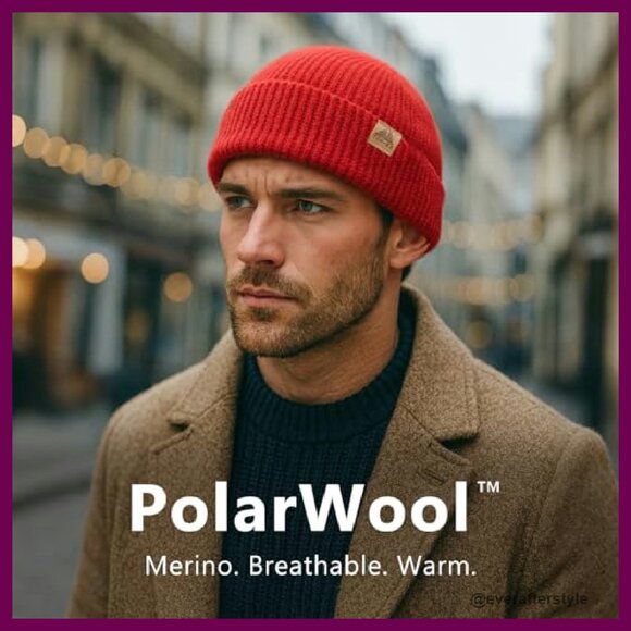 Merino Wool Fisherman Beanie Soft Warm Unisex Classic Trawler Cap Winter main image 4